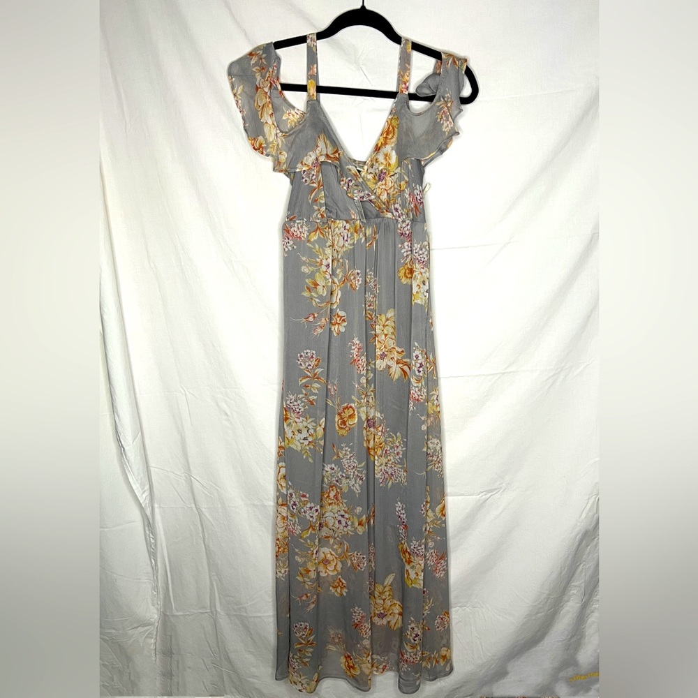 Jessica Simpson Maternity cold shoulder maxi dress floral size Small
